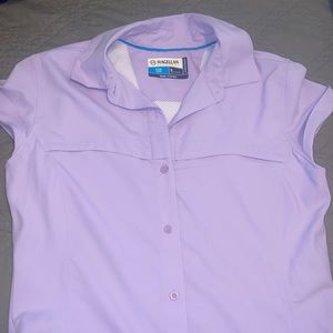 New magellan outdoors purple shirt small fish gear